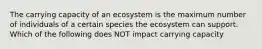 The carrying capacity of an ecosystem is the maximum number of individuals of a certain species the ecosystem can support. Which of the following does NOT impact carrying capacity