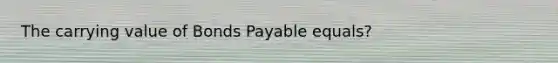 The carrying value of Bonds Payable equals?