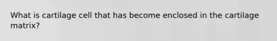 What is cartilage cell that has become enclosed in the cartilage matrix?