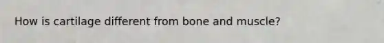 How is cartilage different from bone and muscle?