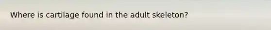 Where is cartilage found in the adult skeleton?