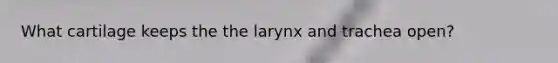 What cartilage keeps the the larynx and trachea open?