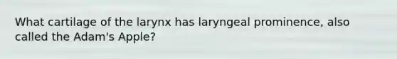 What cartilage of the larynx has laryngeal prominence, also called the Adam's Apple?