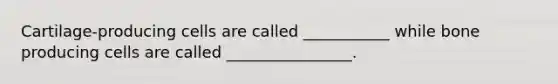 Cartilage-producing cells are called ___________ while bone producing cells are called ________________.