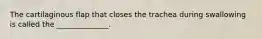 The cartilaginous flap that closes the trachea during swallowing is called the ______________.