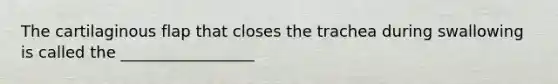 The cartilaginous flap that closes the trachea during swallowing is called the _________________