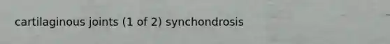 cartilaginous joints (1 of 2) synchondrosis