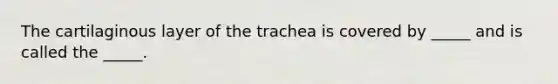 The cartilaginous layer of the trachea is covered by _____ and is called the _____.