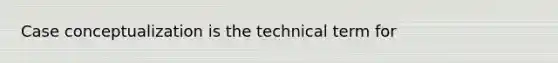 Case conceptualization is the technical term for