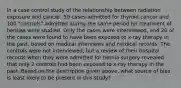 In a case control study of the relationship between radiation exposure and cancer, 50 cases admitted for thyroid cancer and 100 "controls" admitted during the same period for treatment of hernias were studied. Only the cases were interviewed, and 20 of the cases were found to have been exposed to x-ray therapy in the past, based on medical interviews and medical records. The controls were not interviewed, but a review of their hospital records when they were admitted for hernia surgery revealed that only 2 controls had been exposed to x-ray therapy in the past. Based on the description given above, what source of bias is least likely to be present in this study?