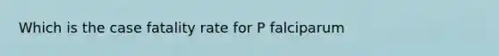 Which is the case fatality rate for P falciparum