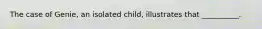 The case of Genie, an isolated child, illustrates that __________.