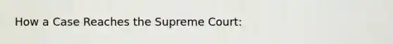 How a Case Reaches the Supreme Court: