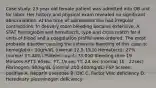 Case study: 23 year old female patient was admitted into OB unit for labor. Her history and physical exam revealed no significant abnormalities. At the time of admissions she had irregular contractions. In delivery room bleeding became extensive. A STAT hemoglobin and hematocrit, type and cross match for 4 units of blood and a coagulation profile were ordered. The most probable disorder causing the extensive bleeding of this case is: hemoglobin: 10gm/dL (normal 12.5-15.5) Hematocrit: 27% (normal 37-48%) Platelet count: 75,000 Bleeding time 19 Minutes APTT: 65sec. PT: 19 sec TT: 24 sec (normal 18 - 22sec) Fibrinogen: 90mg/dL (normal 200-400mg/dL) FSP Screen: positive A. Heparin overdose B. DIC C. Factor VIIIc deficiency D. Hereditary plasminogen deficiency