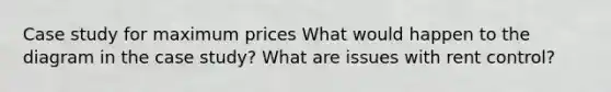 Case study for maximum prices What would happen to the diagram in the case study? What are issues with rent control?