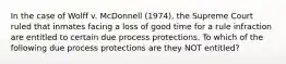 In the case of Wolff v. McDonnell (1974), the Supreme Court ruled that inmates facing a loss of good time for a rule infraction are entitled to certain due process protections. To which of the following due process protections are they NOT entitled?