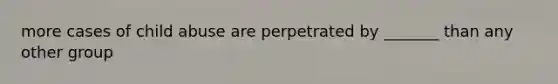 more cases of child abuse are perpetrated by _______ than any other group