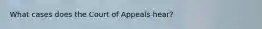 What cases does the Court of Appeals hear?