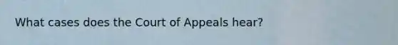 What cases does the Court of Appeals hear?