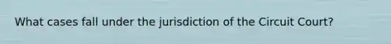 What cases fall under the jurisdiction of the Circuit Court?