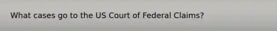 What cases go to the US Court of Federal Claims?