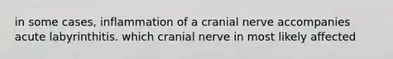 in some cases, inflammation of a cranial nerve accompanies acute labyrinthitis. which cranial nerve in most likely affected