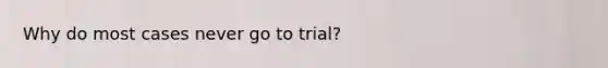 Why do most cases never go to trial?