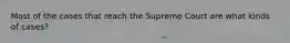 Most of the cases that reach the Supreme Court are what kinds of cases?