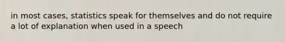 in most cases, statistics speak for themselves and do not require a lot of explanation when used in a speech