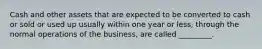 Cash and other assets that are expected to be converted to cash or sold or used up usually within one year or less, through the normal operations of the business, are called _________.