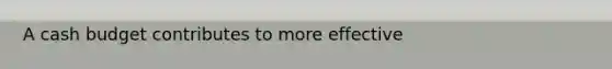 A <a href='https://www.questionai.com/knowledge/k5eyRVQLz3-cash-budget' class='anchor-knowledge'>cash budget</a> contributes to more effective