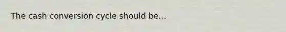 The cash conversion cycle should be...