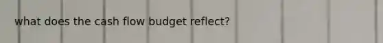 what does the cash flow budget reflect?