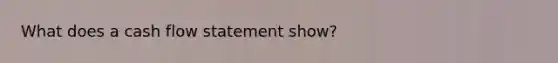 What does a cash flow statement show?