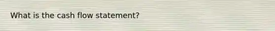 What is the cash flow statement?