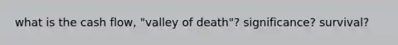 what is the cash flow, "valley of death"? significance? survival?