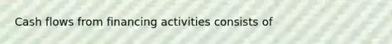 Cash flows from financing activities consists of