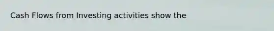 Cash Flows from Investing activities show the