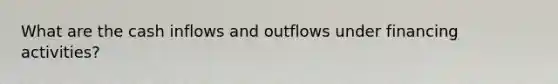 What are the cash inflows and outflows under financing activities?