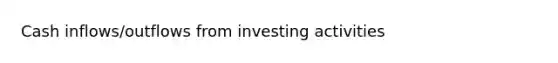 Cash inflows/outflows from investing activities