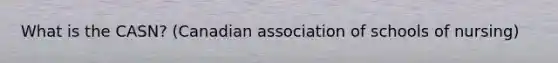 What is the CASN? (Canadian association of schools of nursing)