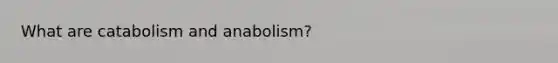 What are catabolism and anabolism?