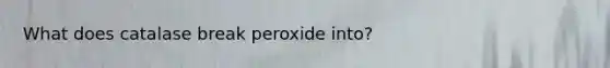 What does catalase break peroxide into?