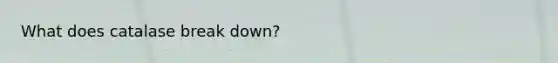 What does catalase break down?