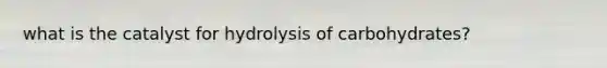 what is the catalyst for hydrolysis of carbohydrates?