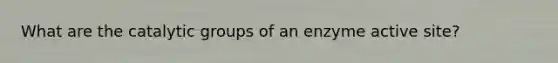 What are the catalytic groups of an enzyme active site?