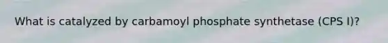 What is catalyzed by carbamoyl phosphate synthetase (CPS I)?