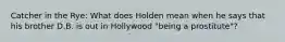 Catcher in the Rye: What does Holden mean when he says that his brother D.B. is out in Hollywood "being a prostitute"?