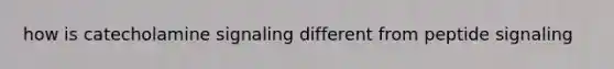 how is catecholamine signaling different from peptide signaling