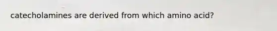 catecholamines are derived from which amino acid?